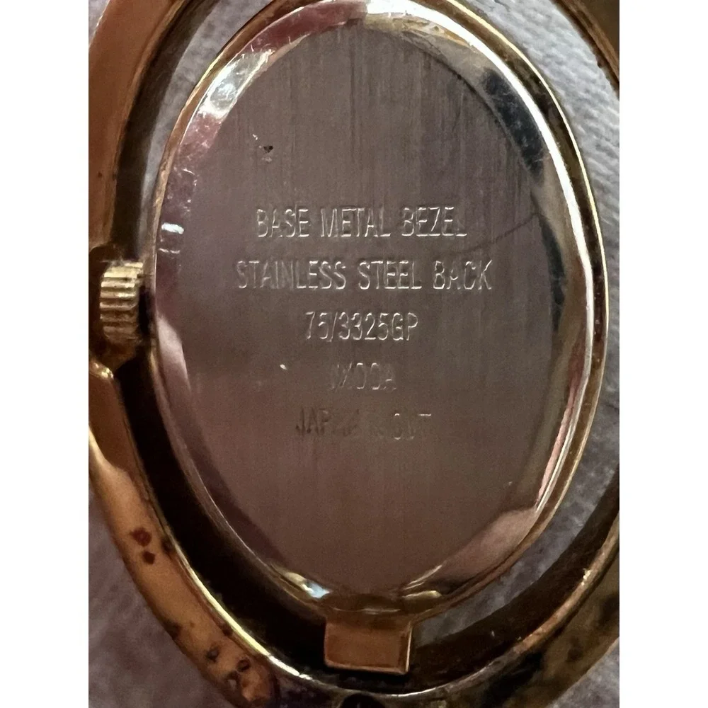 Armitron Now Gold‎ Tone Watch Blue Dial Rhinestone Bezel Parts Repair